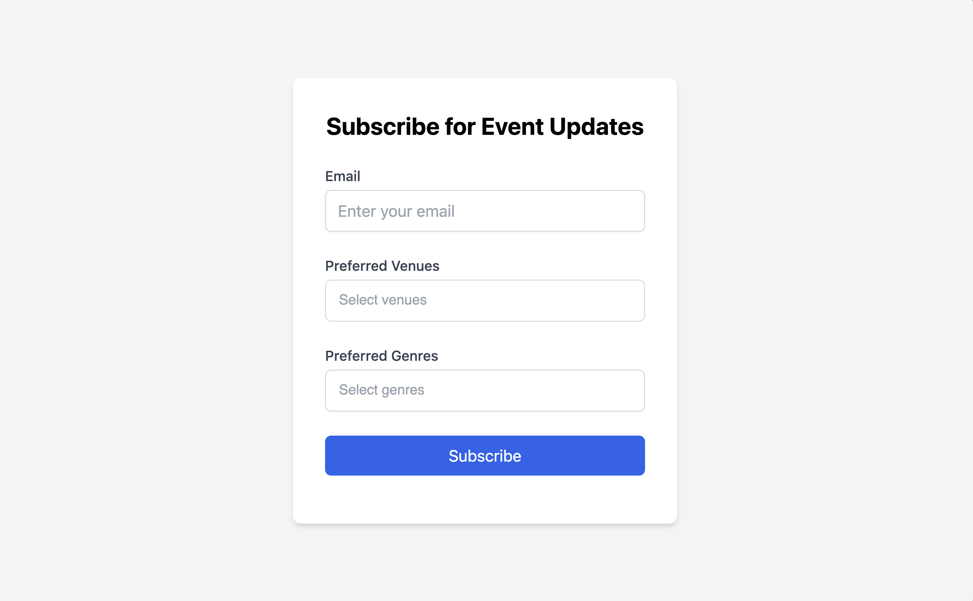 Event Newsletter preview