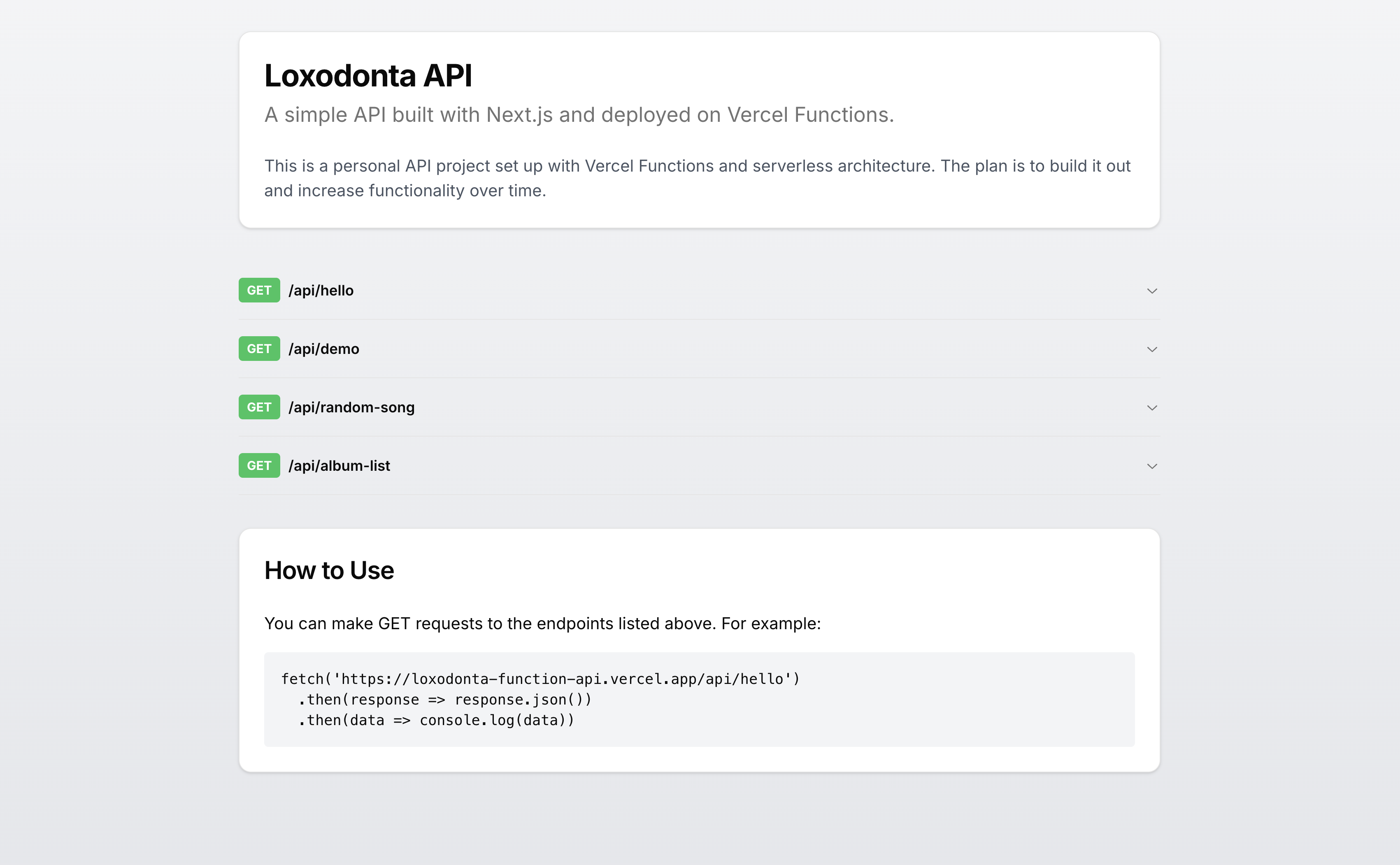 Loxodonta Function API preview